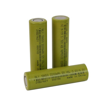 軽量の再充電可能なリチウム イオン2200mah 18650電池細胞UN38.3 HLY